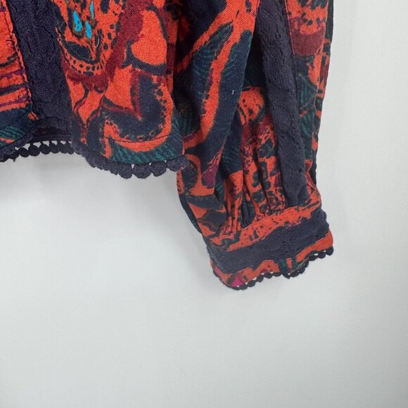 Jennifer Grace Top Women's Long sleeve Button Up Boho Style Size Large - Picture 5 of 10
